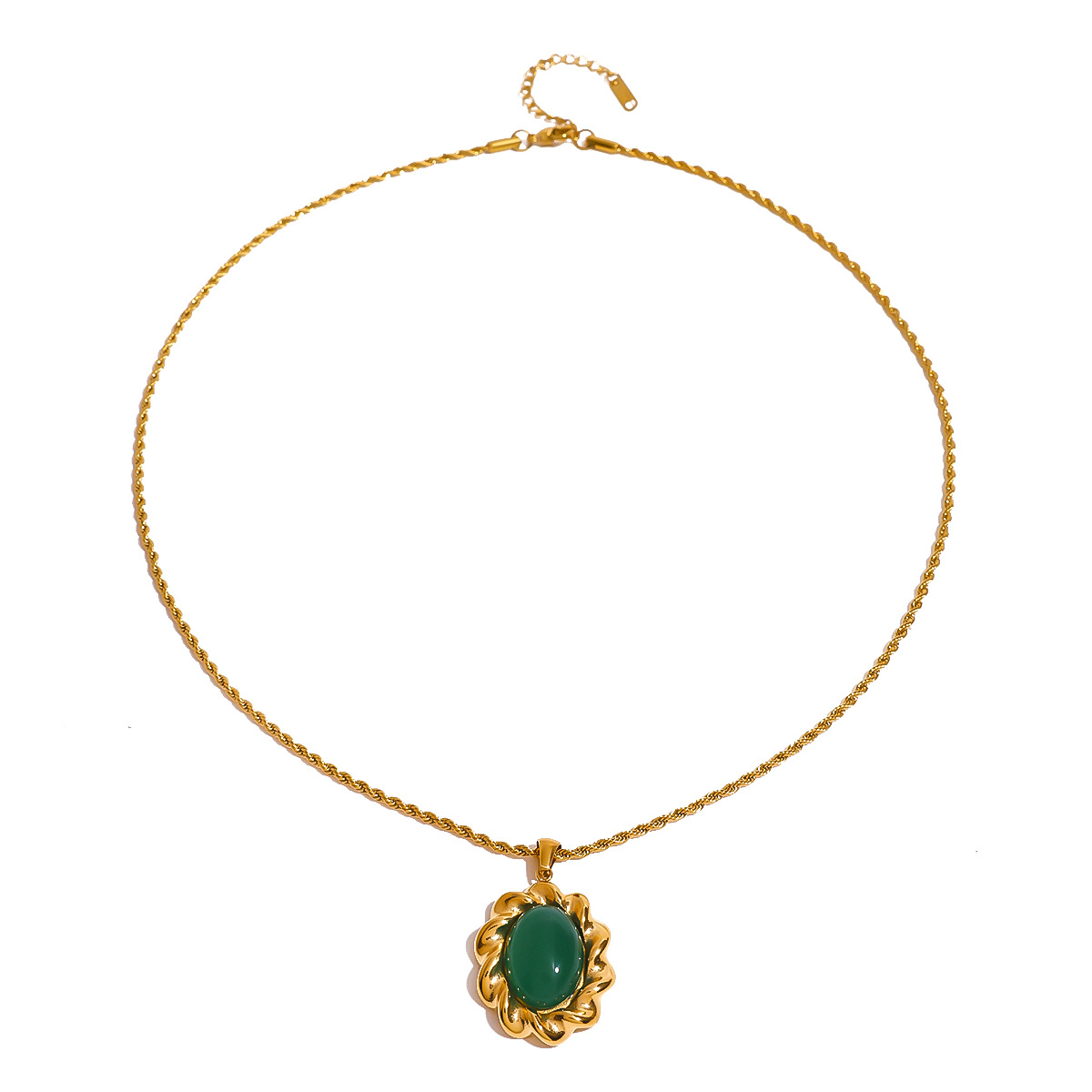 Collana pendente da donna in acciaio inossidabile placcato oro 18K, serie classica, 1 pezzo, retrò, geometrica h5 